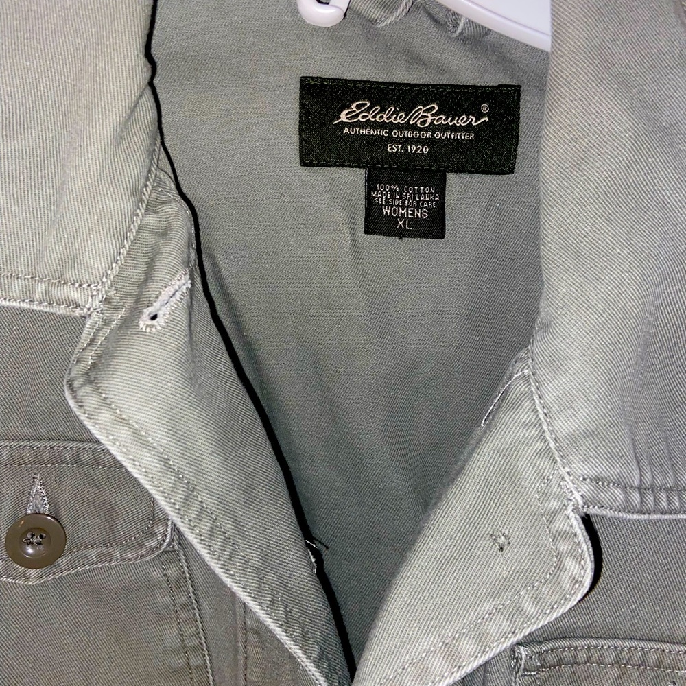 Eddie Bauer women’s XL grey green utility jacket